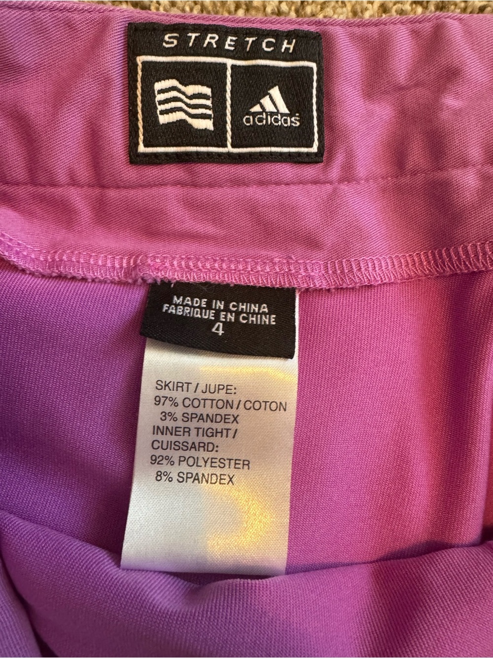 Adidas Women's Stretch Skorts Purple Size 4 - Picture 6 of 7